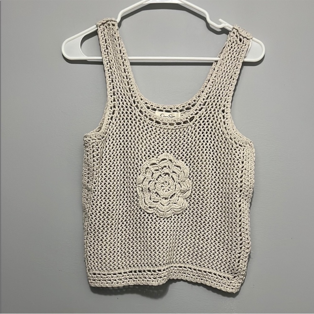 Jessica Simpson Cream Crochet Top - Picture 1 of 5
